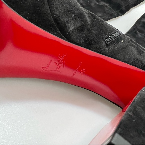 Christian Louboutin Movida Suede 130mm Platform Boots Black Women’s EU 38/US 8 - Picture 4 of 11